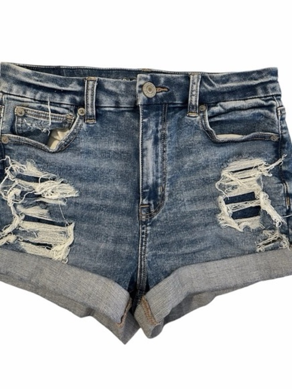 American Eagle Distressed Denim Mom Shorts